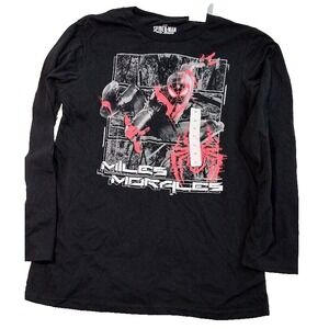 Kids Spider Man Miles Morales Long Sleeve T Shirt Black XL EG‎ TG Marvel Graphic
